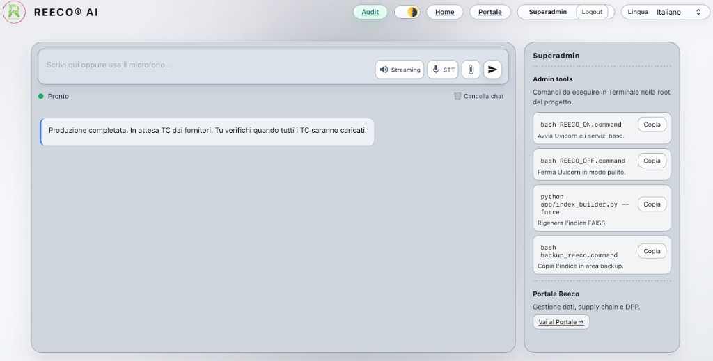Reeco AI — assistente normativa e portale
